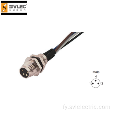 M8 Male Flange Plug 3 Pin paniel ynstalleare